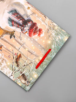 Цена за 2 шт. Пакет подарочный новогодний ламинированный, «Встреча друзей», 18×10×22.3 см