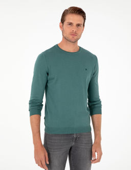 Ye_il Slim Fit Bisiklet Yaka Basic Triko Kazak - Pierre cardin фото 3