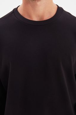 Siyah Oversize/Genis Kesim Sardonsuz Sweatshirt TMNAW22SW0612 - Trendyolmilla фото 6