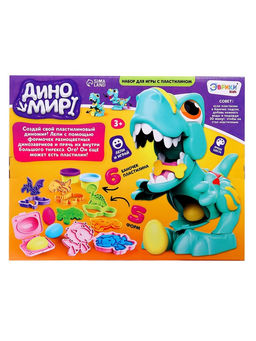 Набор для игры с мягким пластилином Диномир, 6 баночек с массой для лепки, 5 форм - Эврики фото 17