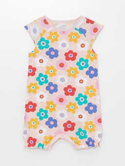 Bisiklet Yaka K?sa Kollu ?i?ekli K?z Bebek Tulum 2 li - Waikiki фото 2