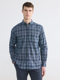 Regular Fit Ekose Poplin Erkek G?mlek