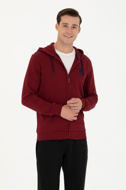 Свитшот мужской U. S. Polo Assn бордово-красный из хлопка - U.s. polo assn фото 15