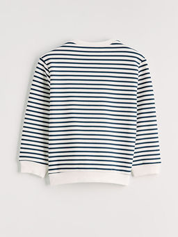 Bisiklet Yaka ?izgili Erkek ?ocuk Sweatshirt