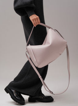 Сумка на плечо багет Deboro 30963 розовый дым