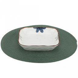 Аквилегия Тарелка глубокая фарфоровая 200х200мм h40мм, 800мл, квадратная, с деколью, волнистый край, отводка (Китай) - Домашняя мода фото 5