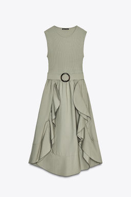 CONTRAST BELTED DRESS - Zara фото 6