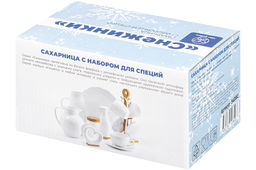 Набор - сахарница 300 мл 16*10*11 см Снежинки +солонка+перечница на дер.подставке - Elan gallery фото 11