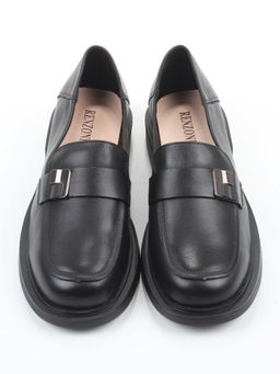 03-DEB58-1 BLACK Лоферы женские (натуральная кожа)