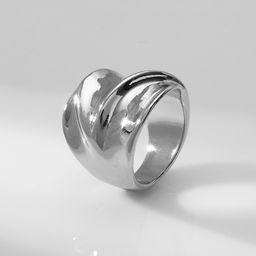 Кольцо металл Тренд движение, волна, цвет серебро, размер 16 - Qf фото 2