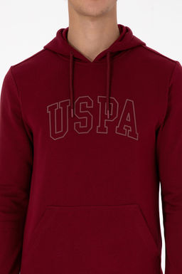 Erkek Regular Fit Kap__onlu Bordo Basic Sweatshirt Sepette S_rpriz _ndirim