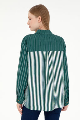 Женская темно-зеленая рубашка с длинным рукавом Неожиданная скидка в корзине - U.s. polo assn фото 5