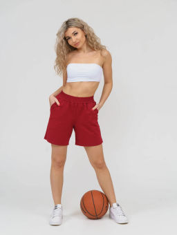 Шорты женские, цвет бордовый