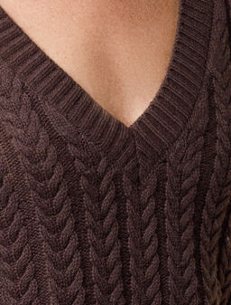 Джемпер фактурной вязки из хлопка с кашемиром