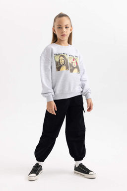 Хлопковые брюки карго с парашютом для девочек