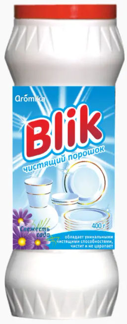 АРОМИКА "BLIK" (400г) Чистящий порошок СВЕЖЕСТЬ САДА. (20)