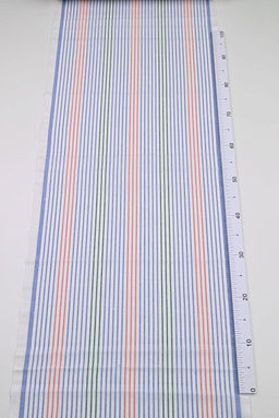 Холст полотенечный Полоска цв.синий/красный/зеленый, ш.0.5м, лен-30%, хлопок-70%, 140гр/м.кв - Купава фото 4