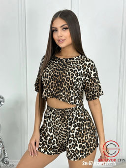 Пижама женская с леопардовым принтом
