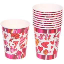 Стакан бумажный 0,2л в наборе 10 шт "Heart"