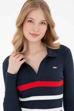 Женское темно-синее трикотажное платье Неожиданная скидка в корзине - U.s. polo assn фото 2
