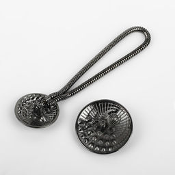 Декоративная застёжка, d = 2,5/3 см, цвет чёрный