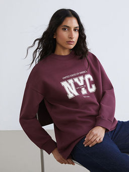 New York City Bask?l? Kad?n Kal?n Sweatshirt Tunik