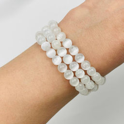 Бусины для украшений из Селенита (60 бусин) 38 см