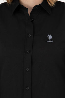 Женская черная базовая рубашка с длинным рукавом - U.s. polo assn фото 7