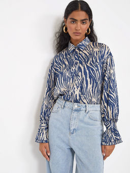 Рубашка с абстрактным принтом B2903/fleur - Emka фото 3