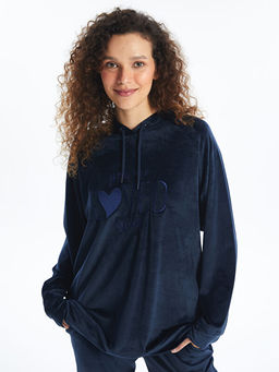 Kap??onlu Kadife Kad?n Pijama ?st