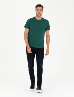 Koyu Ye_il Slim Fit Basic Ti__rt