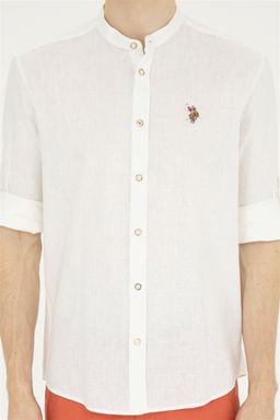 Мужская рубашка с длинным рукавом цвета экрю Неожиданная скидка в корзине - U.s. polo assn фото 6