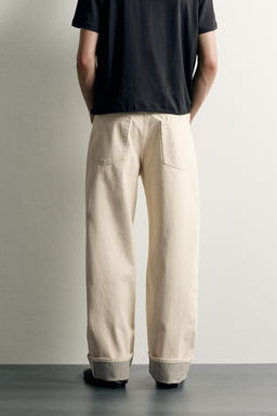 JEANS STRAIGHT FIT VUELTA CONTRASTE / Crudo - Zara фото 3