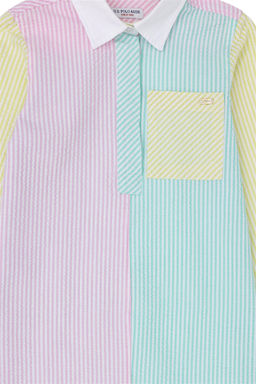 Зеленое тканое платье для девочек - U.s. polo assn фото 4
