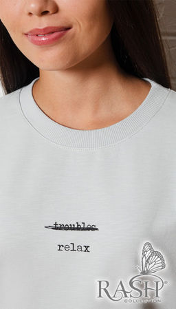 Свитшот "Relax" ментол Цвет:как на фото