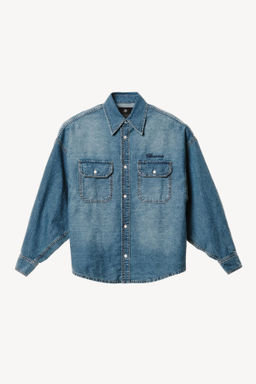 CAMISA DENIM BOXY FIT BORDADO WILLY CHAVARRIA X ZARA / Azul medio  фото 2