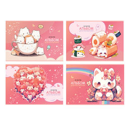 Альбом для рисования BG А4 40л. на скрепке "Kawaii" (АР4ск40_мк 10940) обложка картон, металлизация