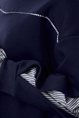 TRENDYOLMILLA Gri Melanj Dokuma Detayl? Relaxed/Rahat Kal?p Kal?n Ici Polarl? Orme Sweatshirt TWOAW25SW00079 фото 4