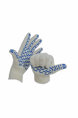 Перчатки ХБ с ПВХ "КАМА" (5 нитей) 7.5/10класс, Серые,Белые 0038S/В, 10пар в уп, (ЦЕНА ЗА ПАРУ!!!)