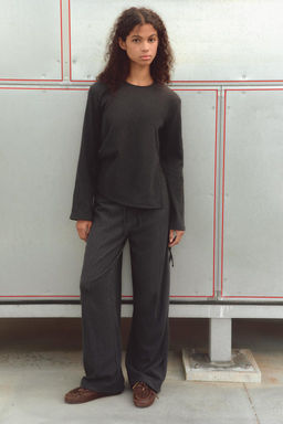 TEXTURED STRAIGHT-LEG TROUSERS - Zara фото 8