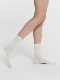 Цена за 5 пар! Носки женские в молочном цвете
