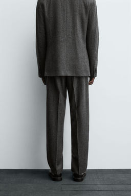 LIMITED EDITION WOOL TEXTURED SUIT TROUSERS - Zara фото 3