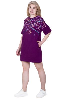 Футболка удлинённая Краски Х-363 (42-56) кулирка - Лотос фото 3