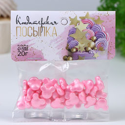 Кондитерская посыпка Мики мини, розовый, 20 г