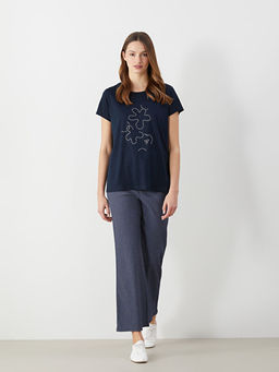 Beli Lastikli ?izgili Kad?n Pantolon