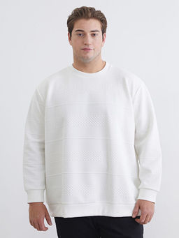 B?y?k Beden Bisiklet Yaka Erkek Sweatshirt