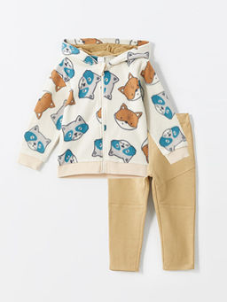 Kap??onlu Erkek Bebek H?rka ve E?ofman Alt 2li Tak?m