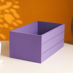 Кашпо деревянное 25х14х11 см фиолетовый - Дарим красиво фото 2