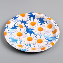 Цена за 100 шт. Тарелка одноразовая Ромашка ламинированная, картон, 23 см - Simaland фото 2