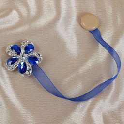 Цена за 2 шт. Подхват для штор «Цветок ромашка», d=5.5 см, синий